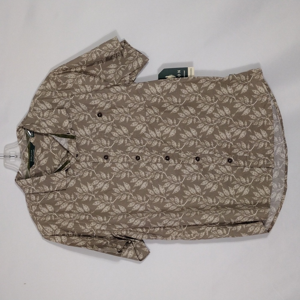 NWT Horizon By Bass Creek Outfitters Men's Brindle Branches  Cotton Shirt Sz Med